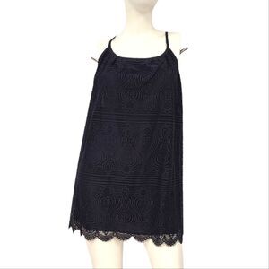 LOFT Plus Size Navy Blue Lace Sleeveless Blouse Womens Size 24 Tank Dressy